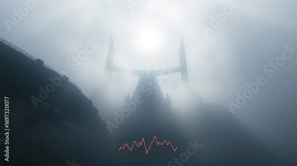 Obraz Misty Architecture Silhouette.