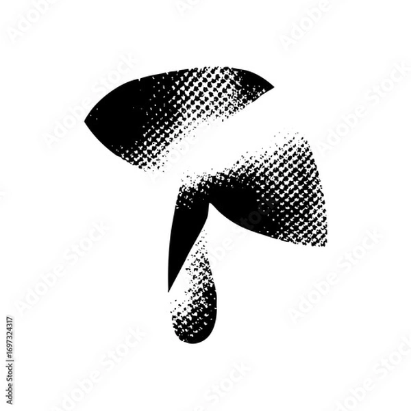 Fototapeta Vector Abstract teardrop with halftone texture.