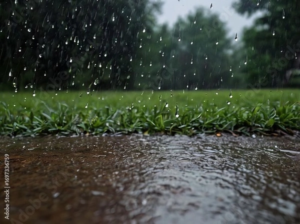 Obraz rain drops on the window
