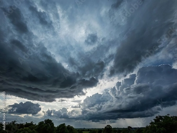 Obraz storm clouds over the city
