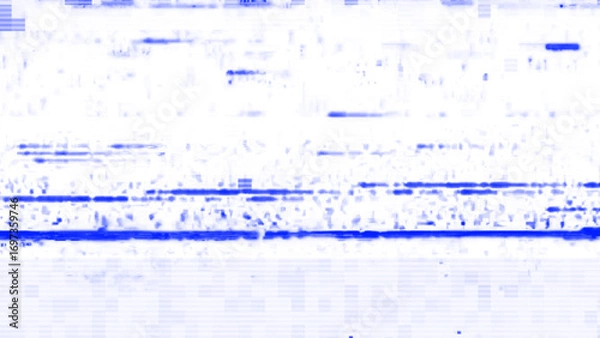 Fototapeta Cyberpunk Street Light Motion with VHS Effect and Pixel Elements. Techno glitch style backdrop. Glitched banner with TV noise, Glitch camera effect. TV scan line monitor. Data noise texture.