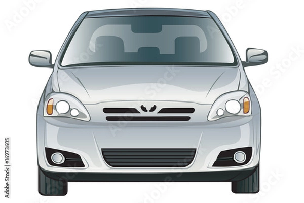 Obraz car a front on a white background