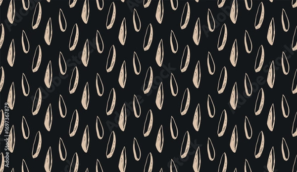 Fototapeta Seamless vector pattern with beige drops on black background abstract and minimal design projects