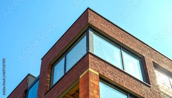 Fototapeta Modern brick building corner