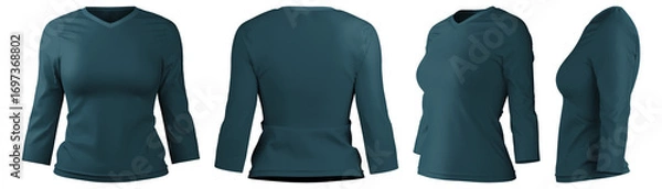 Fototapeta Long sleeve tee with a modern 3D design