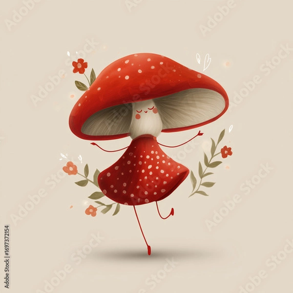 Obraz dancing mushroom girl