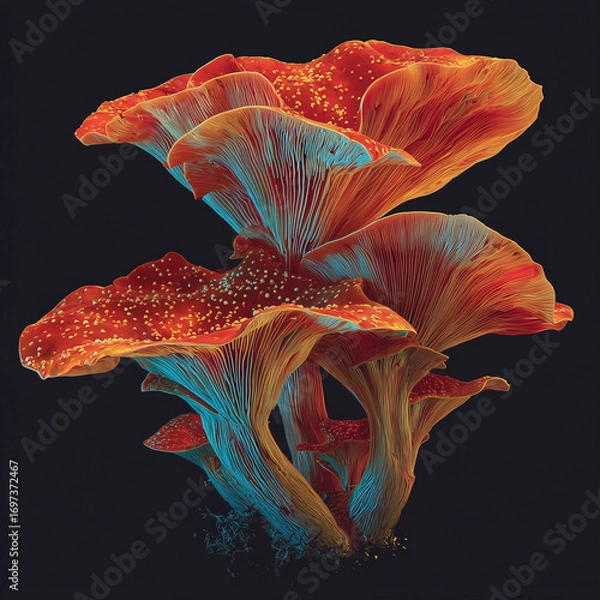 Obraz mushroom on black background