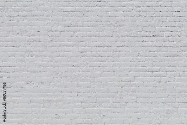 Fototapeta Solid old brick wall with white paint