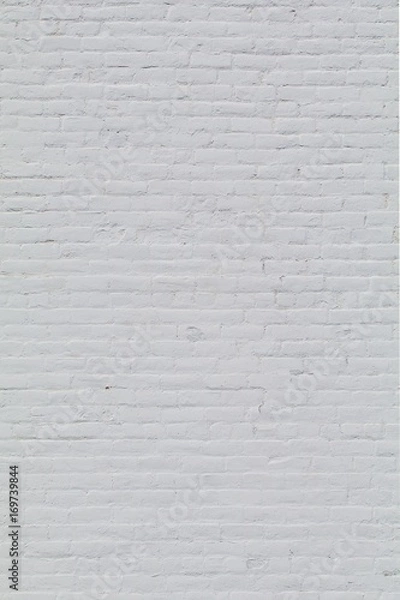 Fototapeta Solid old brick wall with white paint