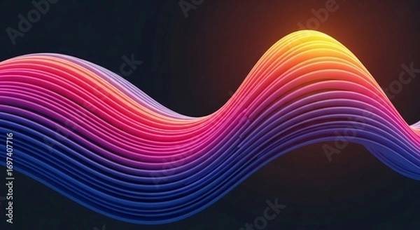 Fototapeta Dynamic Abstract Wave with Vibrant Colors and Modern Digital Design