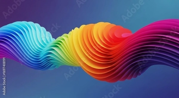 Fototapeta Abstract Colorful Wave Design with Vibrant Gradient for Modern Backgrounds