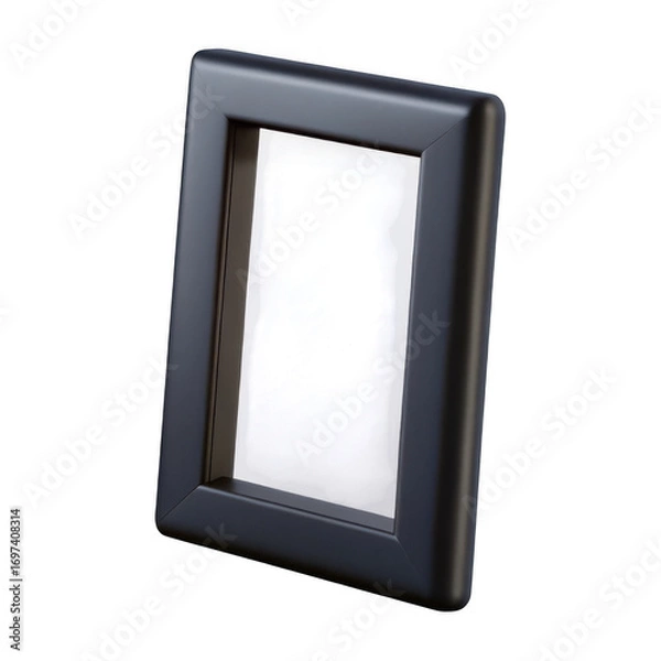 Fototapeta A simple black picture frame with a transparent background, perfect for displaying photos or artwork