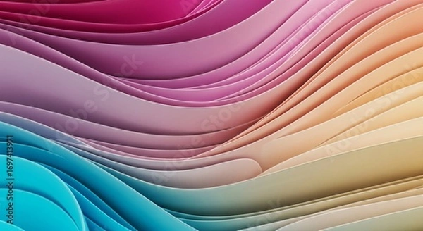Fototapeta Vibrant Abstract Flowing Waves Create Dynamic Modern Background