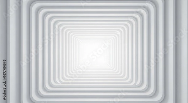 Fototapeta Modern White Geometric Tunnel Creating Abstract Design with Depth and Perspective