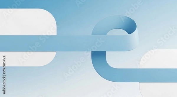 Fototapeta Modern Blue and White 3D Abstract Design Perfect for Business Concepts