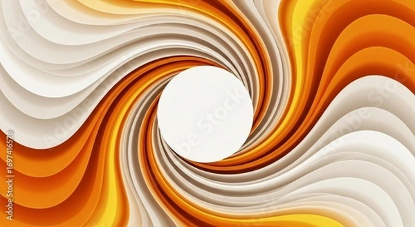 Fototapeta Abstract Swirling Orange and White 3D Design for Modern Backgrounds