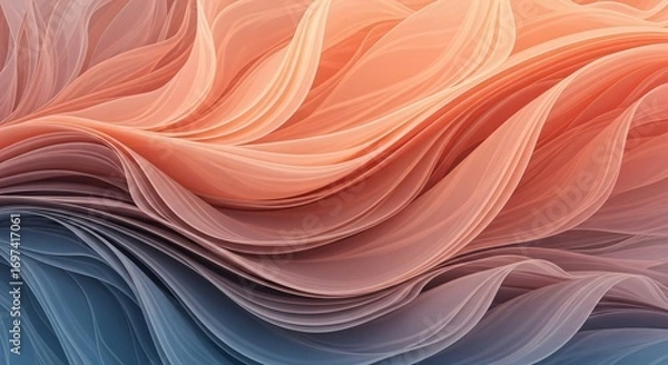 Fototapeta Abstract Flowing Layers in Warm Tones Create a Stunning Artistic Backdrop