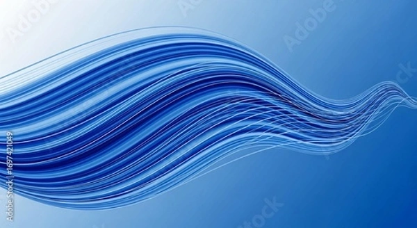 Fototapeta Dynamic Blue Abstract Design with Flowing Lines Perfect for Digital Use