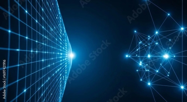 Fototapeta Dynamic Network Connections and Data Flow in Modern Digital World