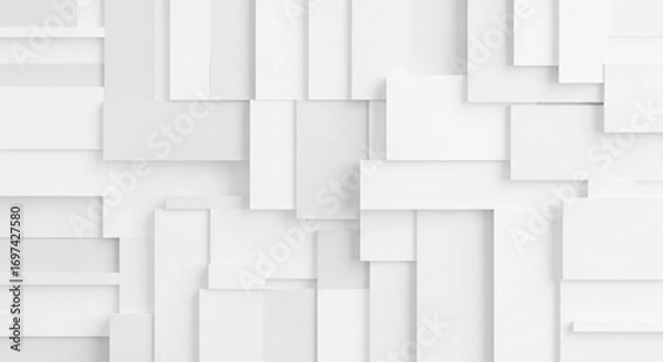 Fototapeta Modern White Geometric Shapes Create a Stylish Minimalist Background Design