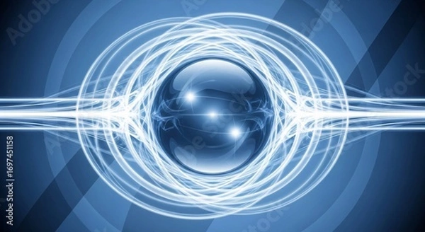 Fototapeta Abstract Energy Sphere With Glowing Lines for Futuristic Design Projects