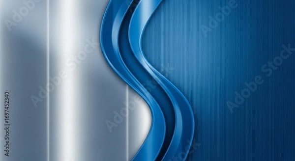 Fototapeta Dynamic Blue and Silver Abstract Design for Modern Business Backgrounds