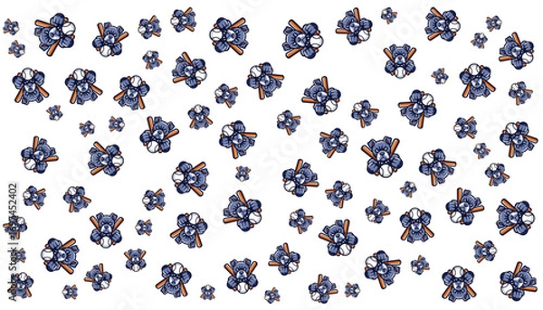 Fototapeta Baseball Bulldog Mascot Background Random Pattern Vector