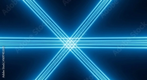 Fototapeta Dynamic Neon Light Beams Crossing, Representing Energy and Technology Concept