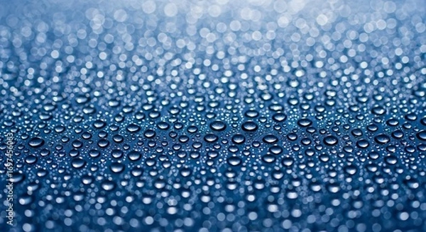 Fototapeta Stunning Water Droplets on Reflective Surface, Perfect for Backgrounds
