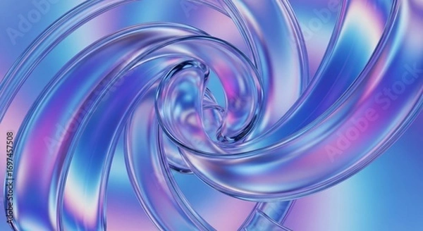 Fototapeta Modern Abstract Swirling Iridescent Shapes for Artistic Backgrounds and Design