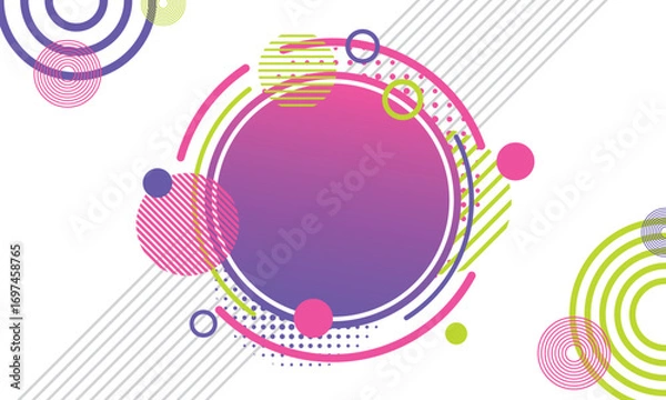 Fototapeta Modern background of abstract geometric circle shapes