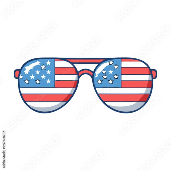 Fototapeta american-flag-sunglassesg