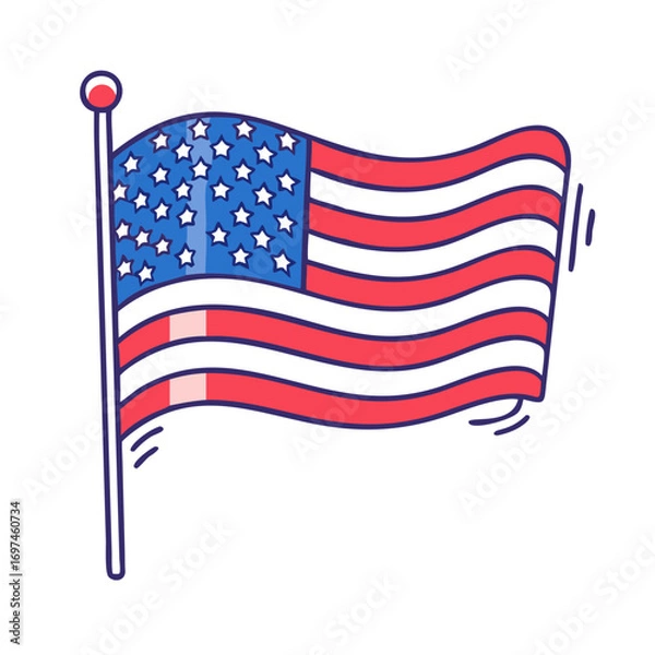 Fototapeta american-flag-waving