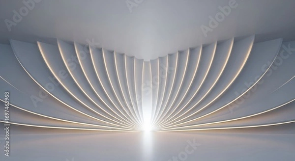 Fototapeta Modern Architectural Design With Elegant Lighting Creating a Stunning Backdrop