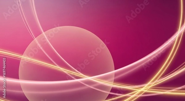 Fototapeta Dynamic Abstract Background With Glowing Lines and Vibrant Pink Color Palette