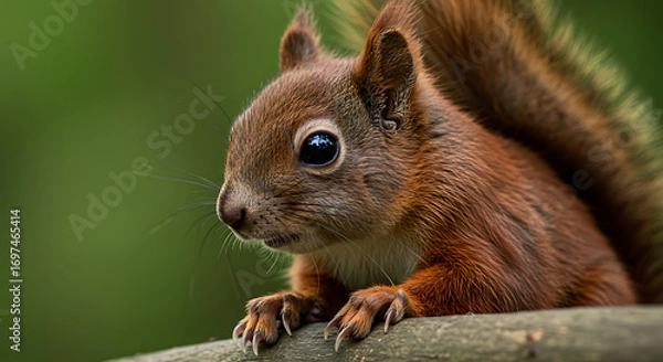 Fototapeta Squirrel on branch closeup