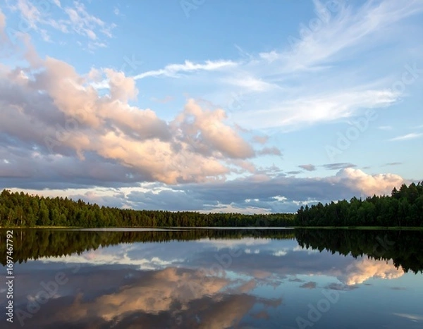 Obraz Peaceful lake at sunset