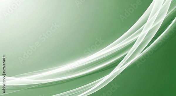 Fototapeta Elegant Green Abstract Background With Flowing Lines for Modern Design Projects