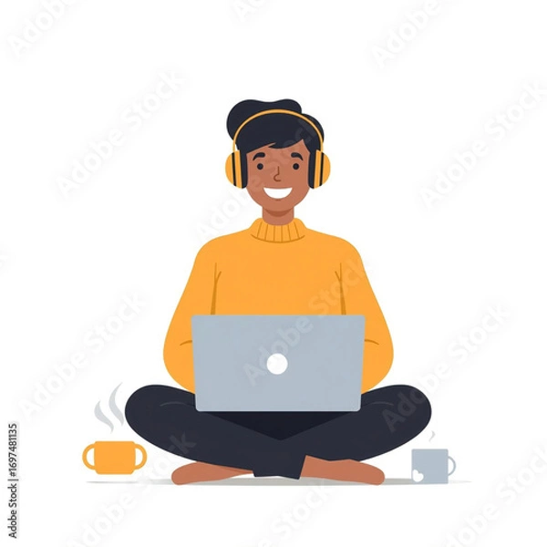 Obraz man with laptop