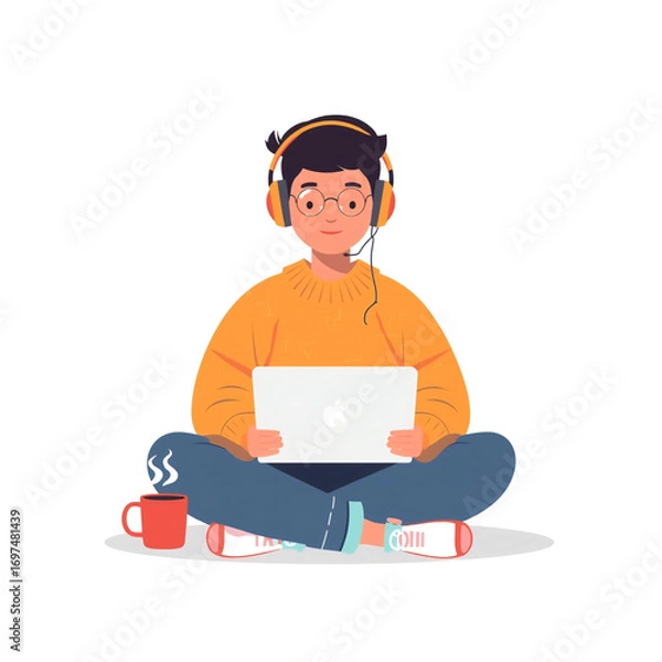 Obraz man with laptop