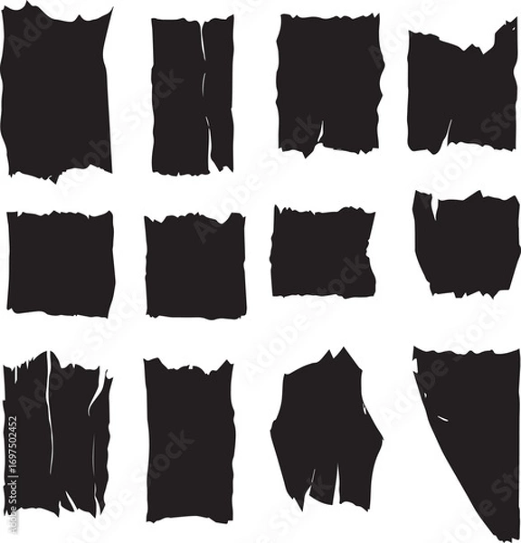 Obraz Torn paper silhouette frames and rough edges