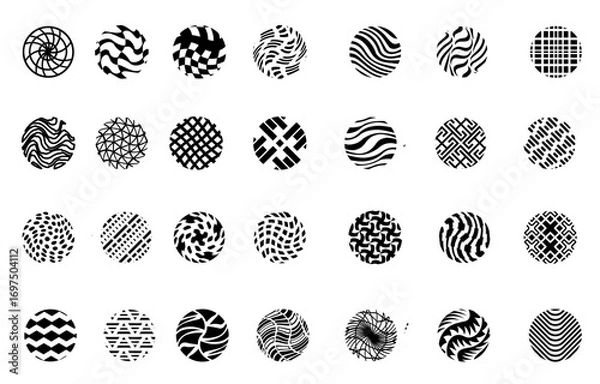 Fototapeta  Circle patterned icons set. vector