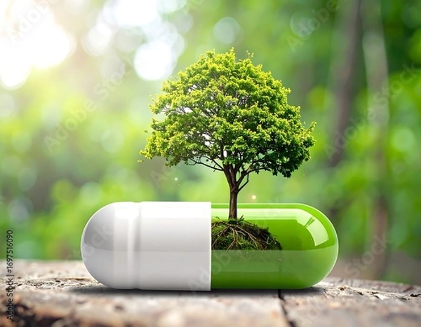 Obraz Green capsule with a tree