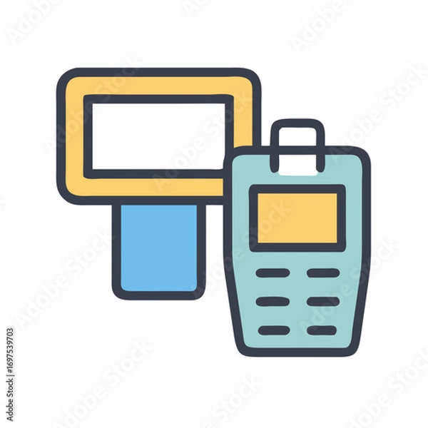 Obraz Flat design vector of walkie talkie and monitor