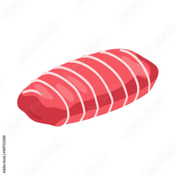 Fototapeta Stylized tuna fillet slice on black background for sushi