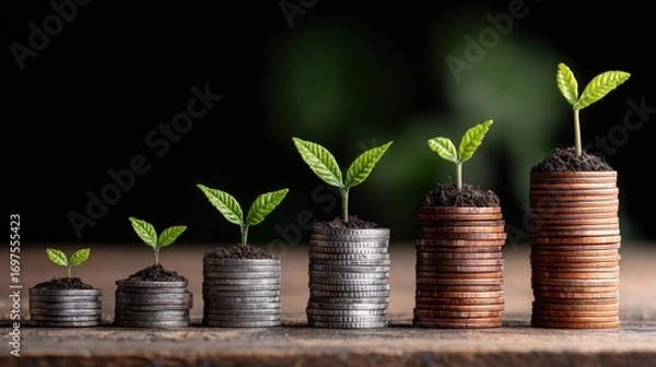 Fototapeta Investment growth reflects strong portfolio success, showcasing foresight, risk management, and the ability to turn opportunities into long-term wealth.
