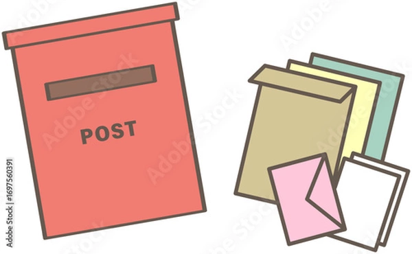 Obraz ポスティングのイラスト