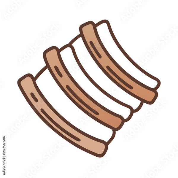 Fototapeta Illustration of spare ribs on black background for menu