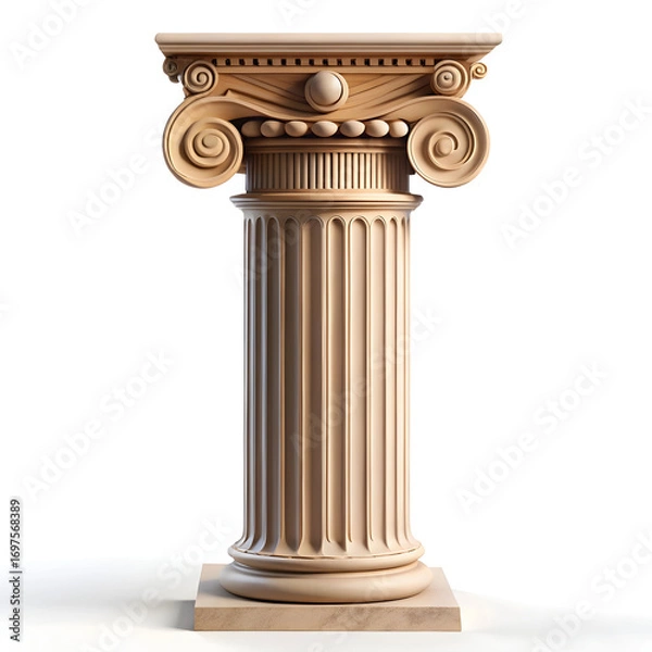 Fototapeta classical column a 3d render of an elegant archive