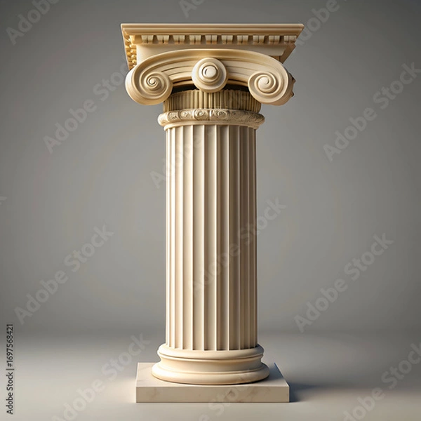 Fototapeta classical column a 3d render of an elegant archive